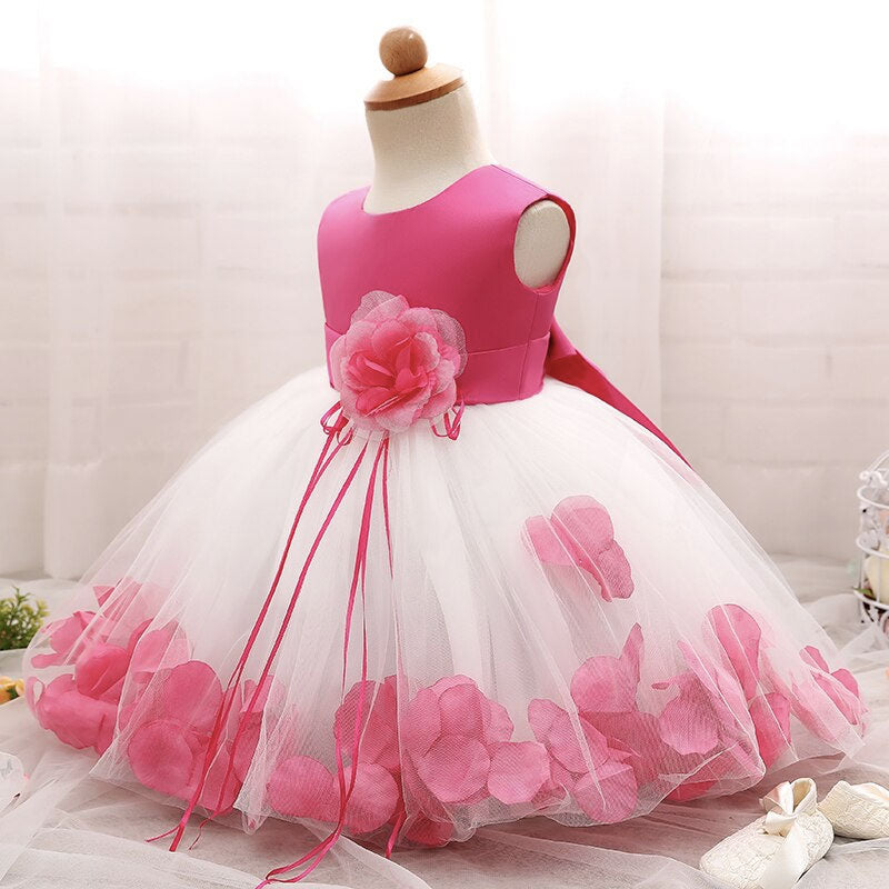 Vestido princesa bebé pétalo rosa