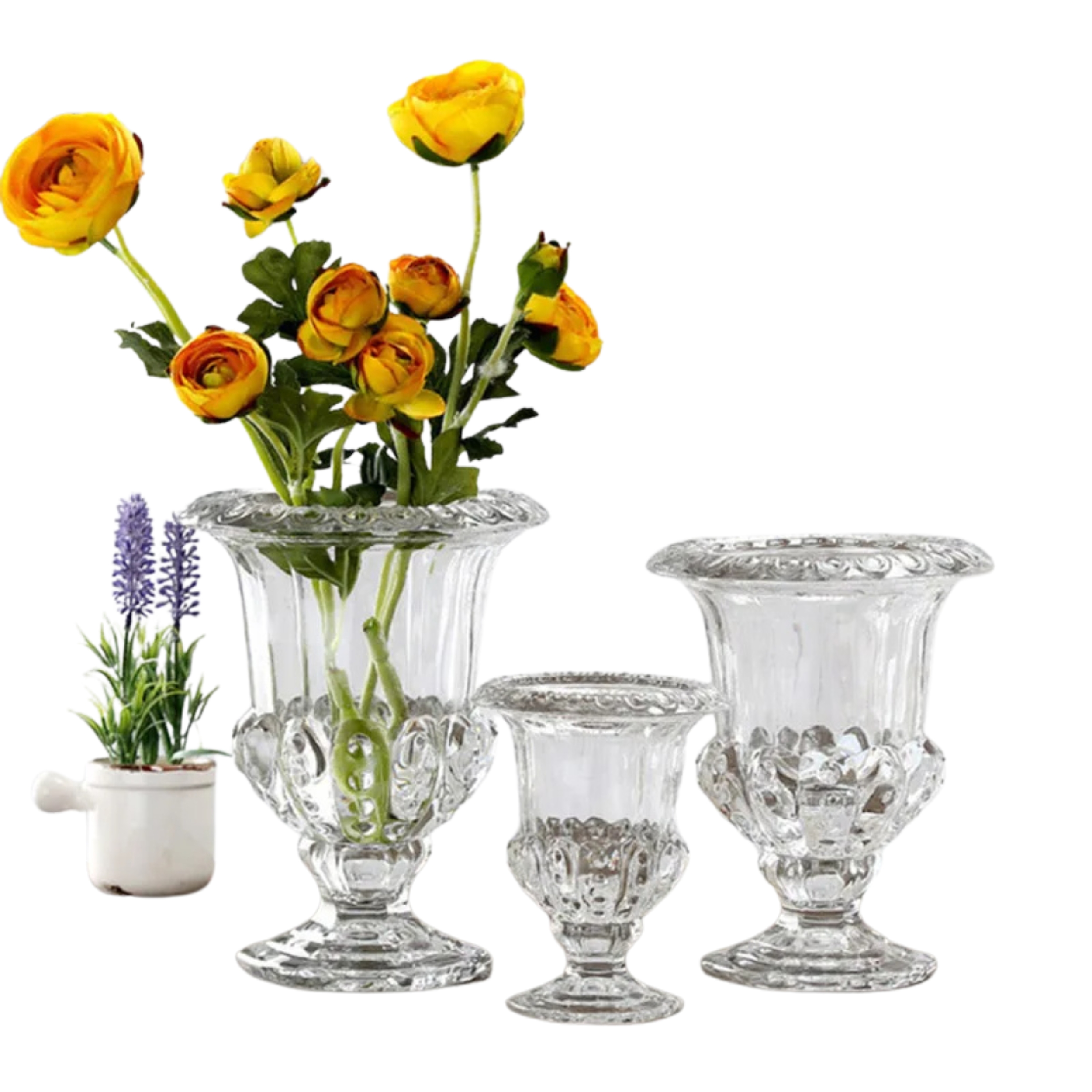 Glassvase i Medicistil med graverte motiver