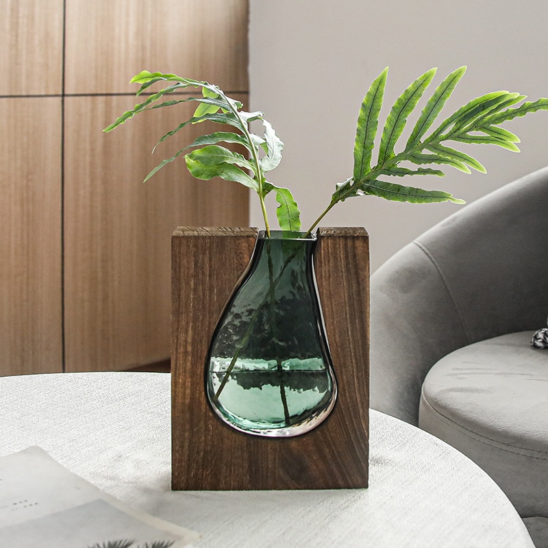 Vaso di legno quadrato in stile moderno