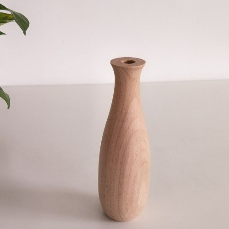 Vaso minimalista in legno di bambù naturale