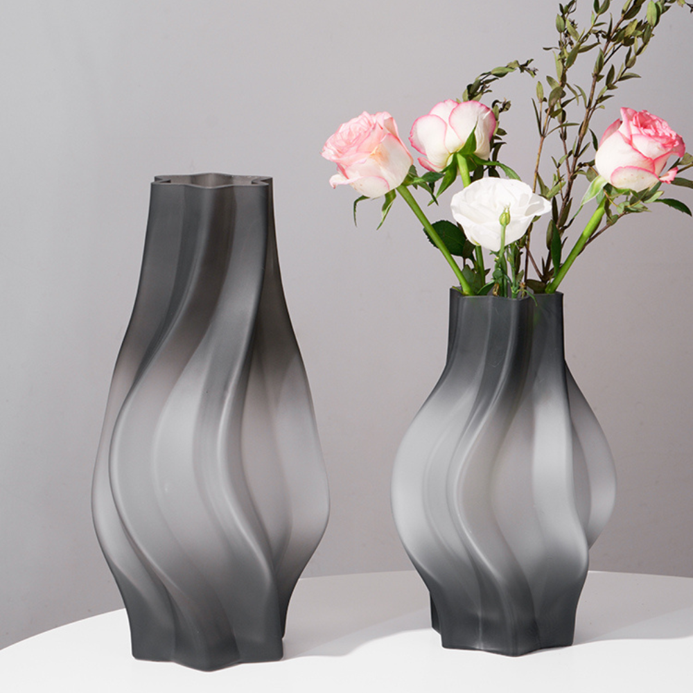 Moderne ugjennomsiktig glassvase