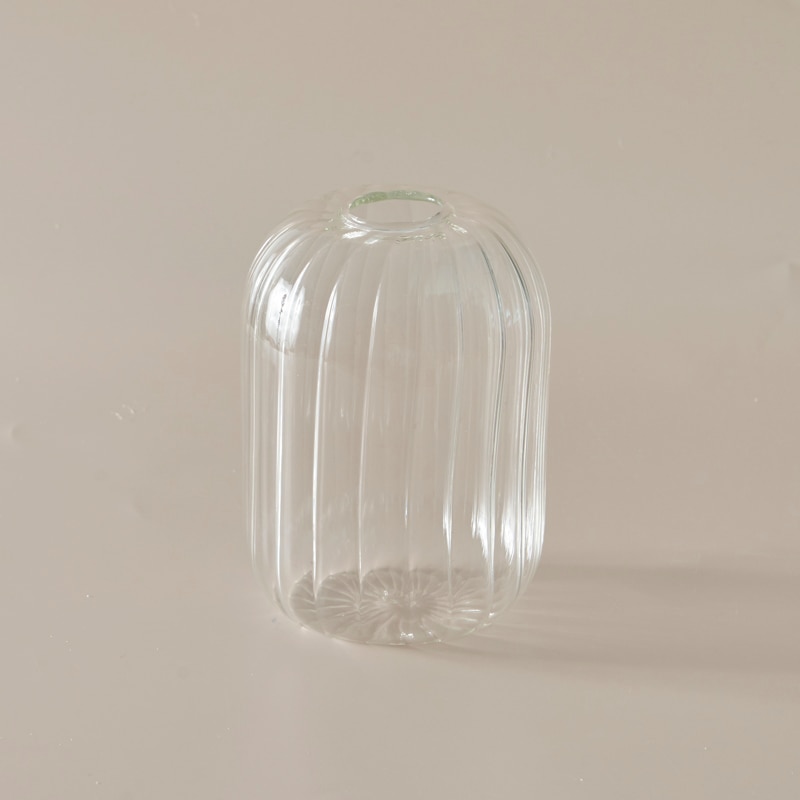 Oval farget glassvase