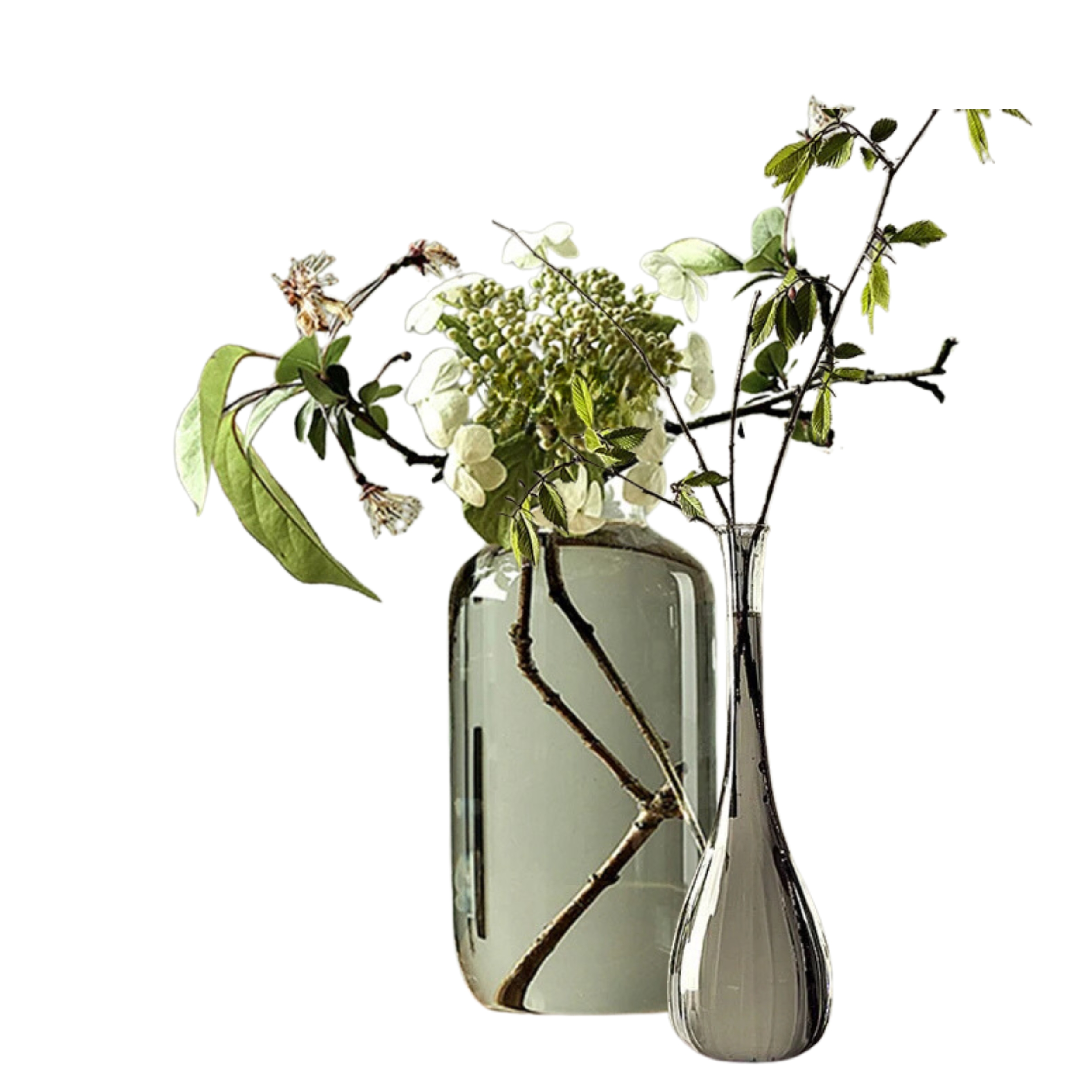 Liten, delikat glassvase med blomster fra Vermont