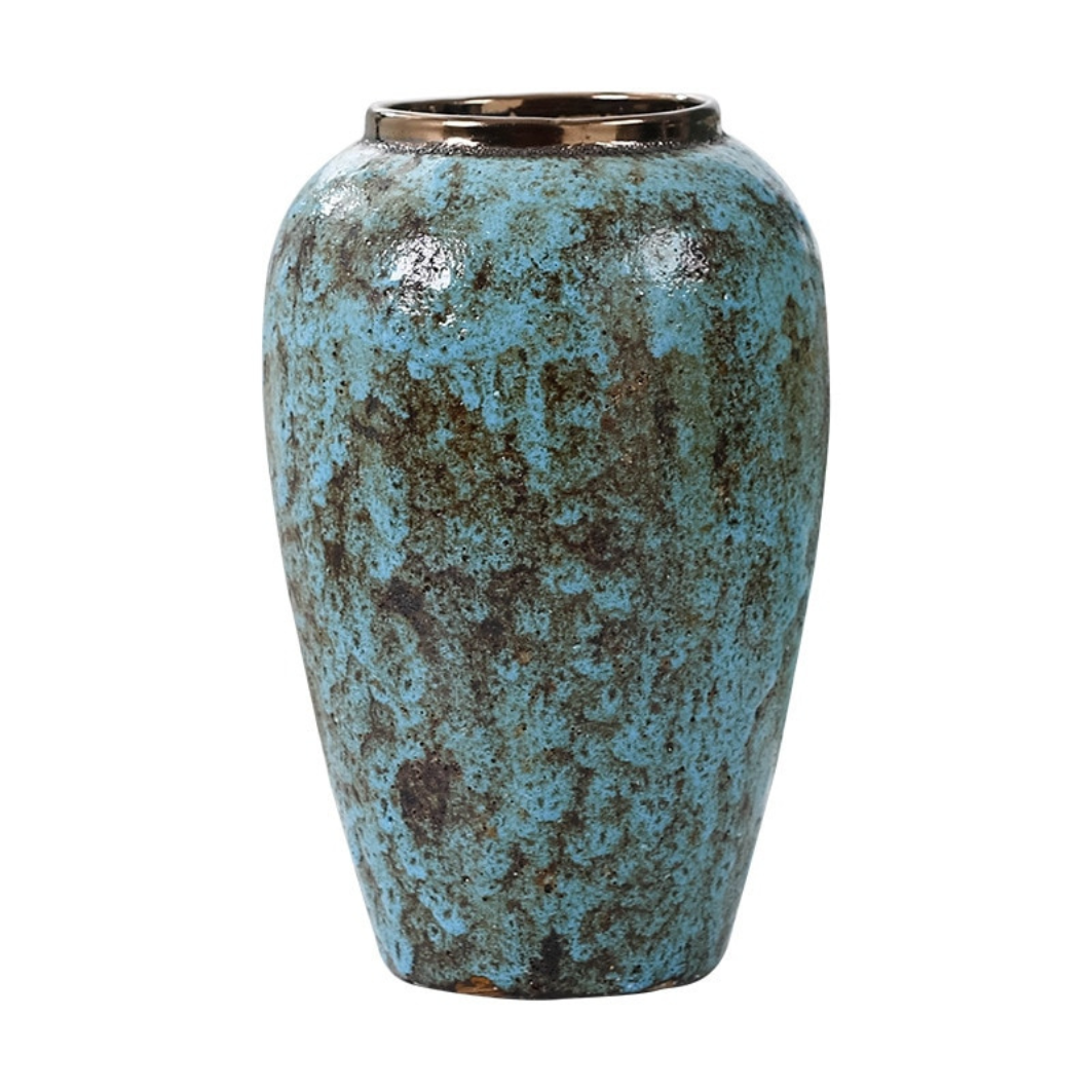 Vaso in gres blu