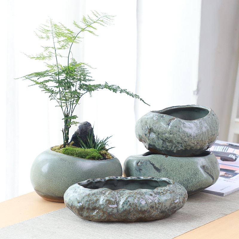 Japansk vase i mineralstil Zen-hage