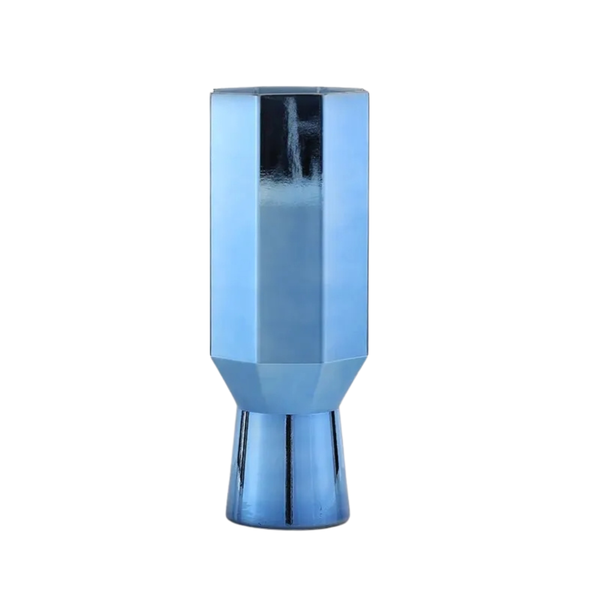 Vaso grande in vetro galvanizzato blu