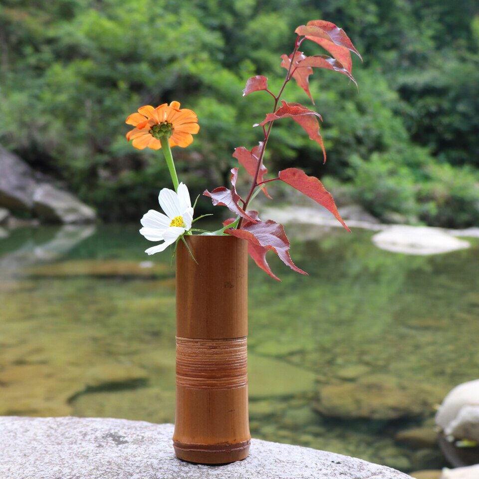 Vaso di bambù giapponese naturale