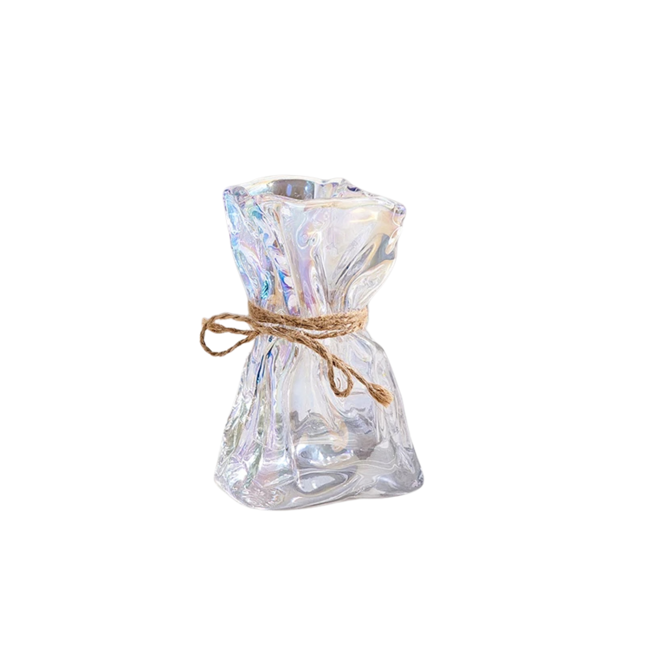 Transparent vridd vase med snor