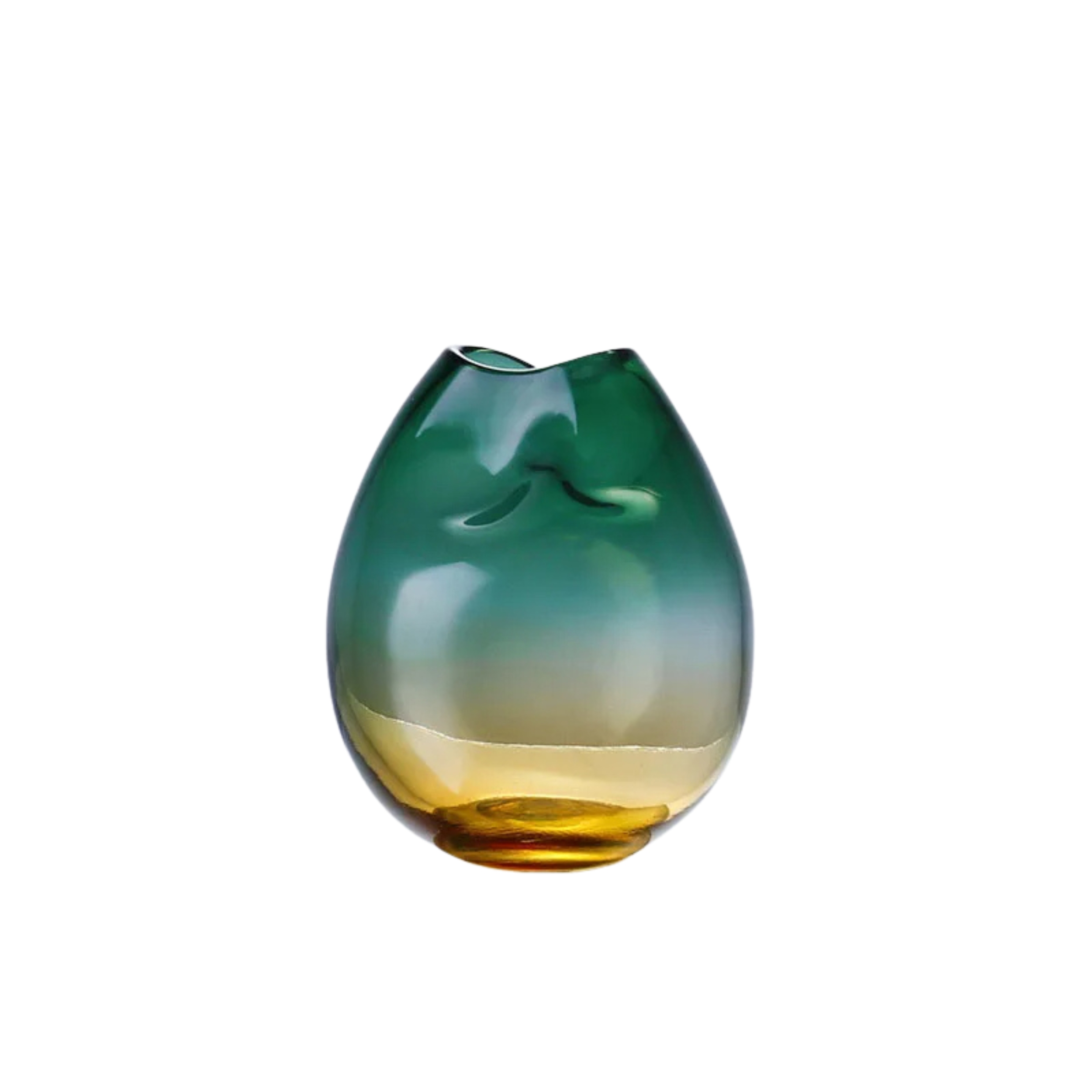 Gjennomsiktig eggformet vase med gradient