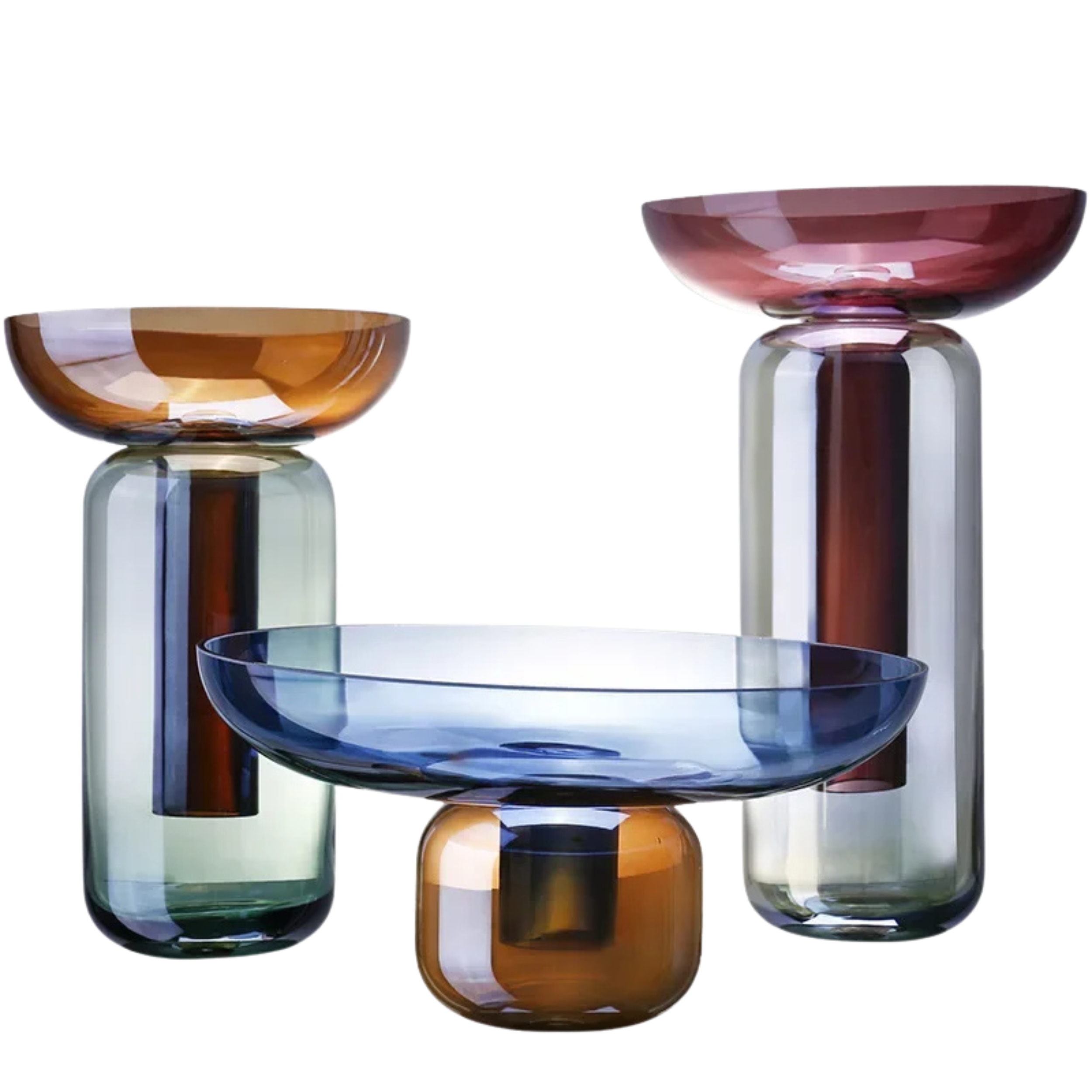 Glassvase i originale fargegraderinger