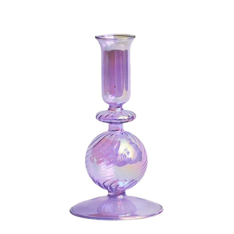 Lilla glassvase som lysestake