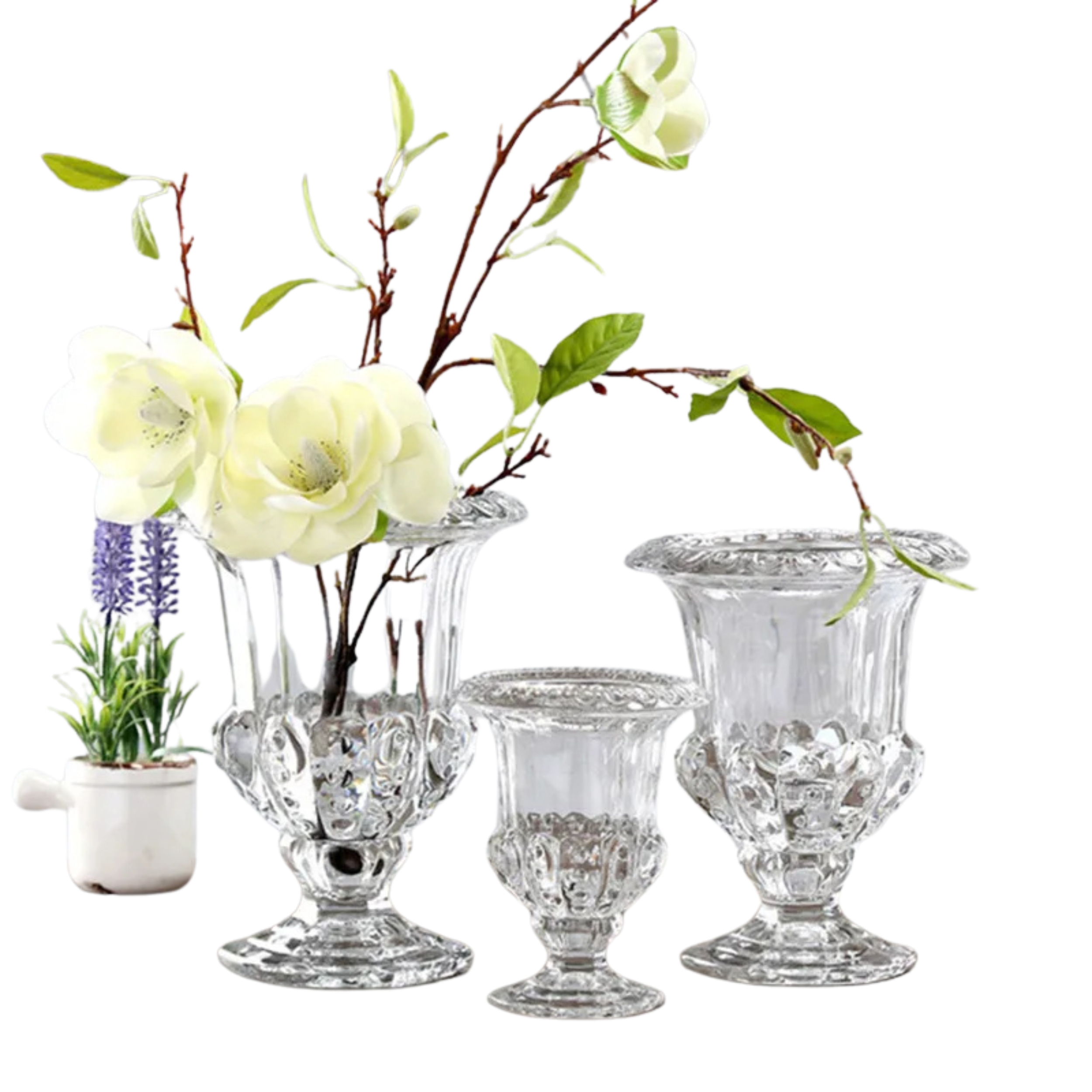 Glassvase i Medicistil med graverte motiver