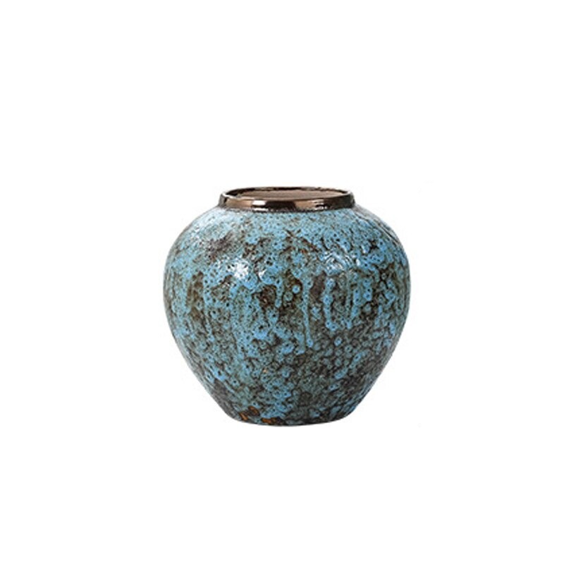 Vaso in gres blu