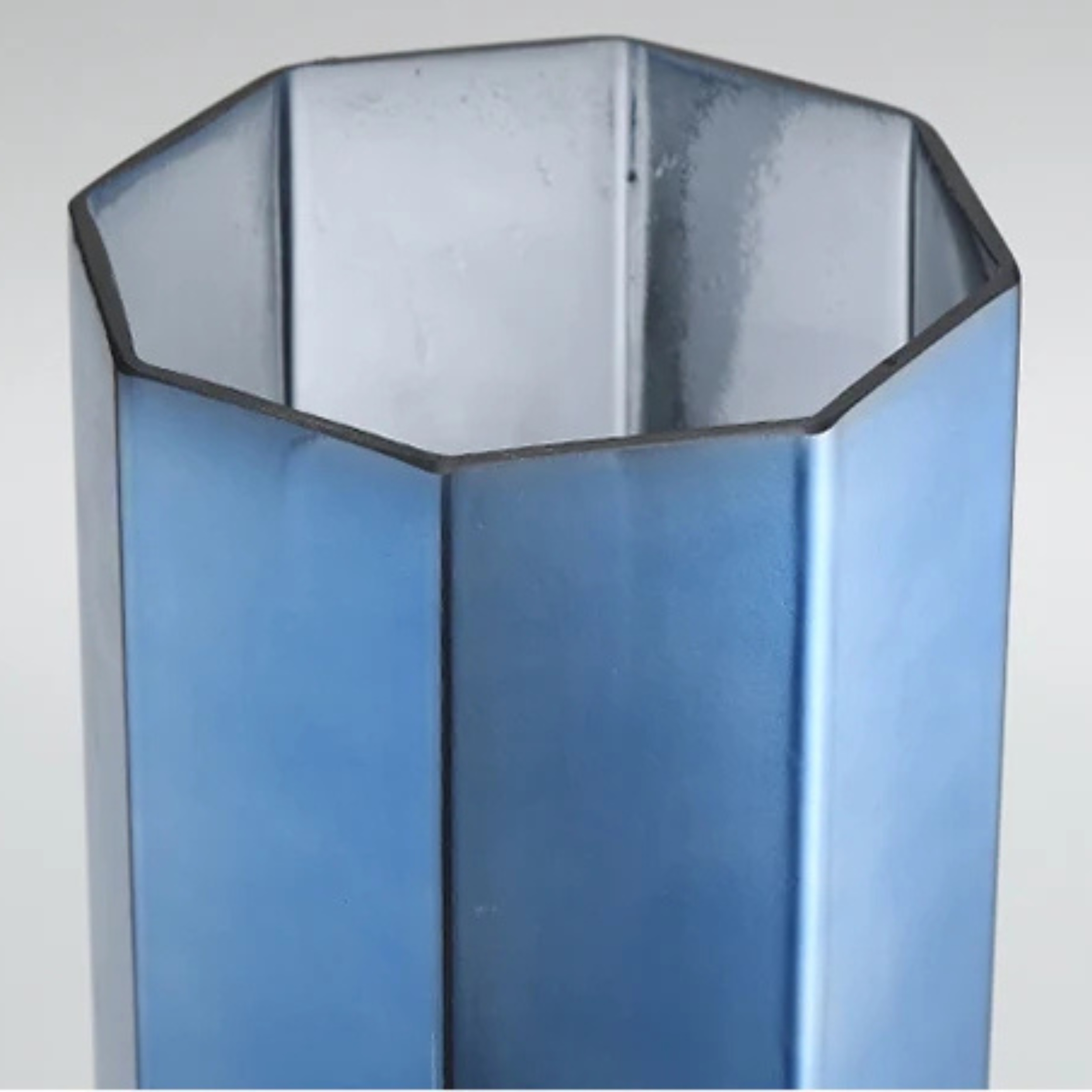 Vaso grande in vetro galvanizzato blu