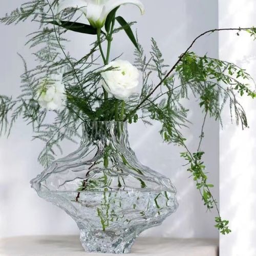 Transparent Murano-vase i uregelmessig glass