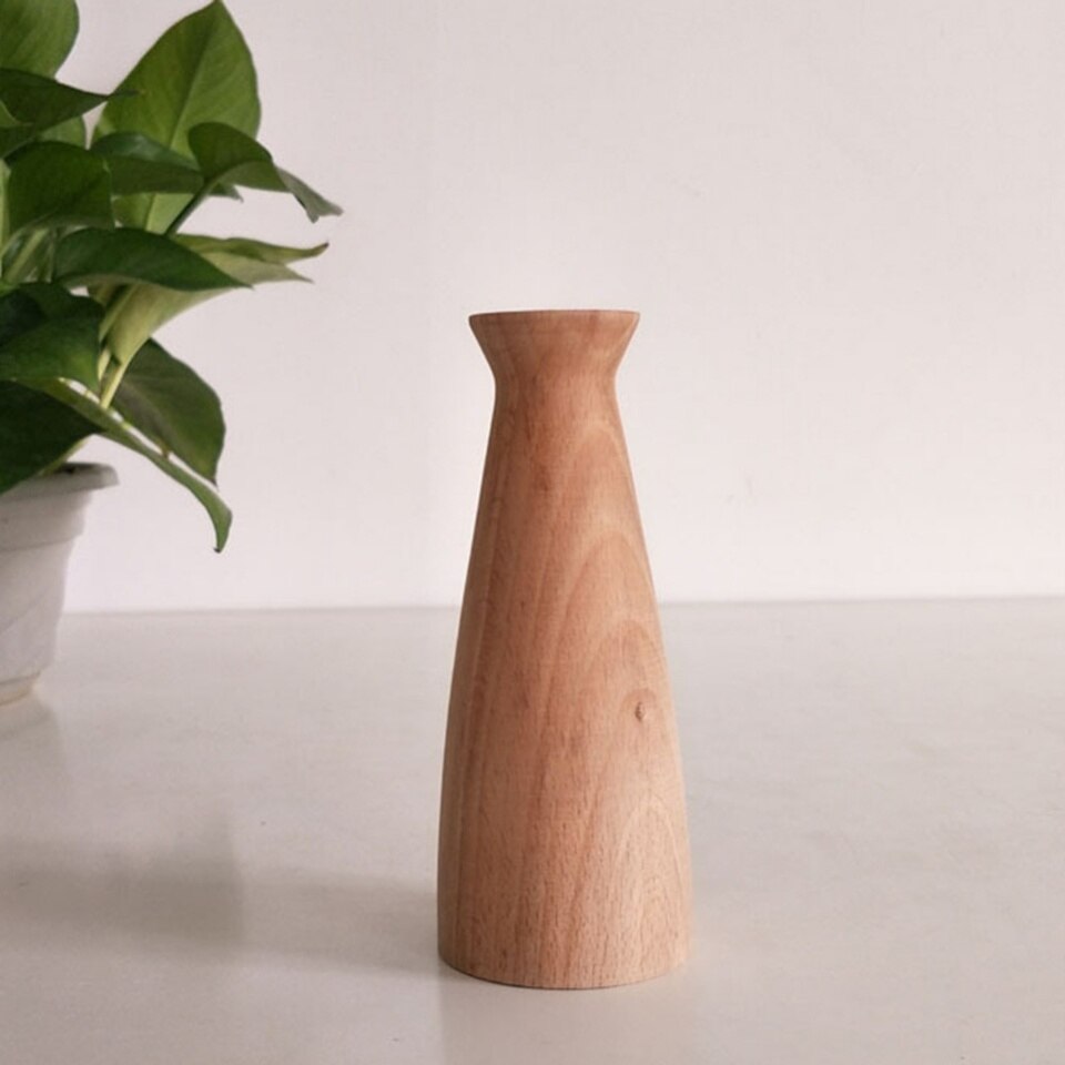 Vaso minimalista in legno di bambù naturale