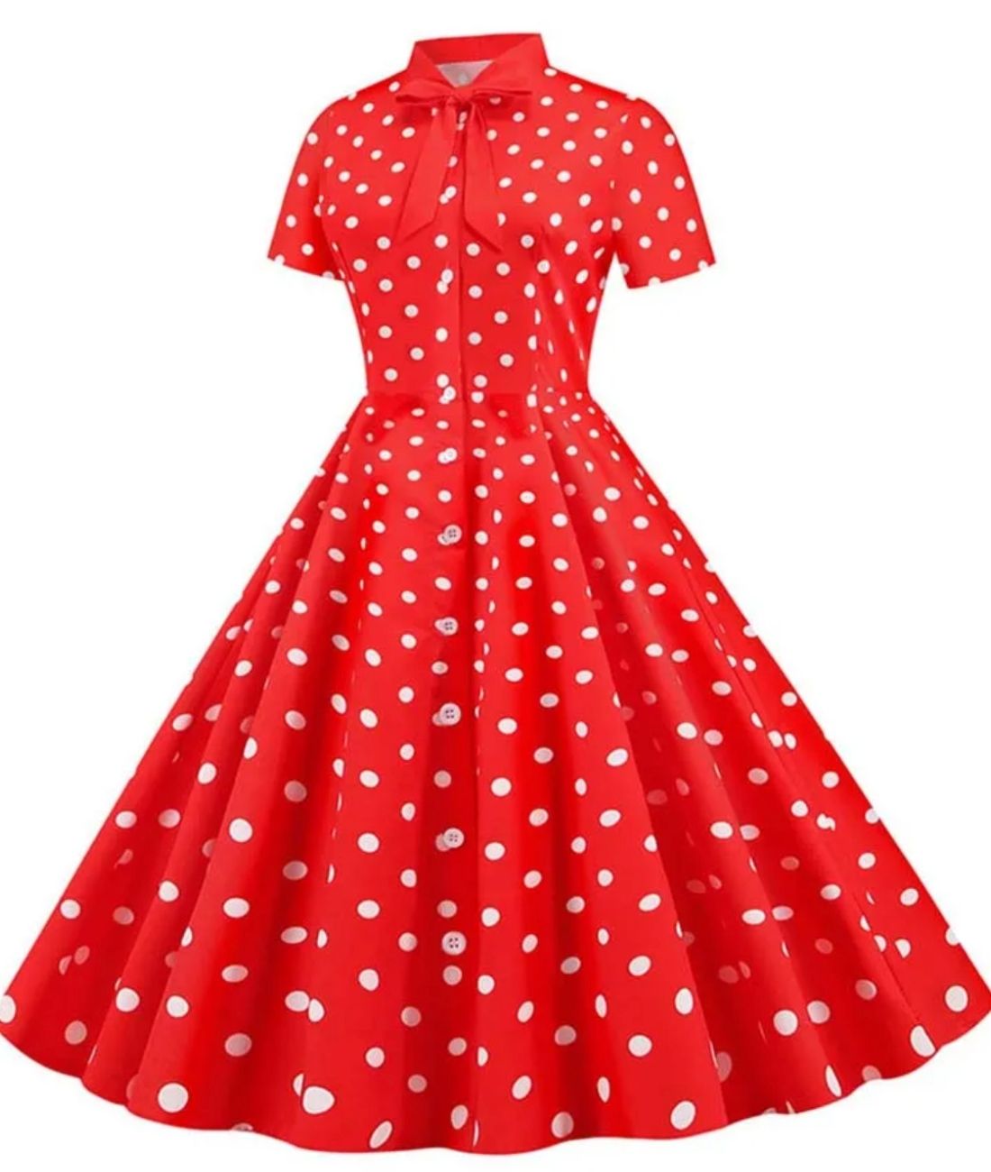 Κόκκινο 50's Dots Pin Up φόρεμα