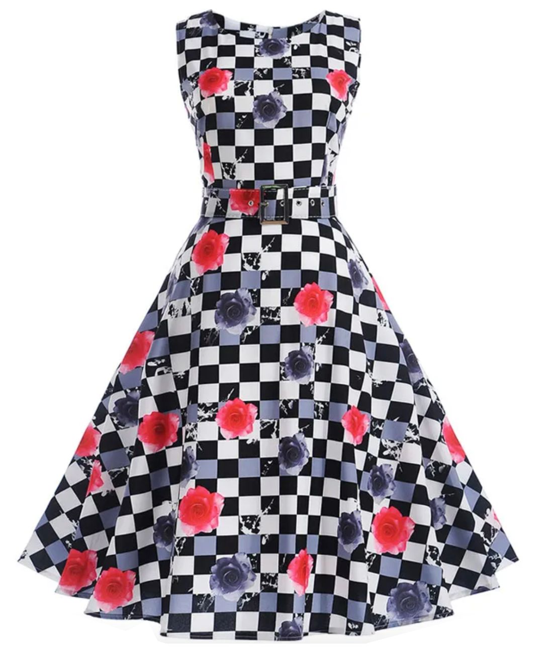 Реколта Pin Up Damier рокля