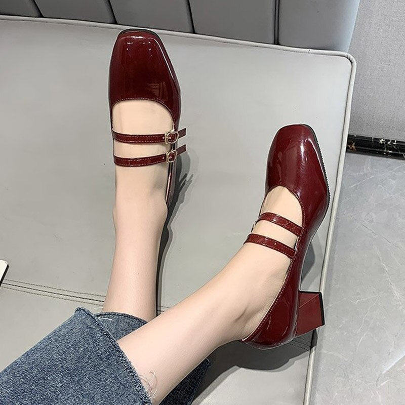 60. léta Mary Jane Double Strap Shoes