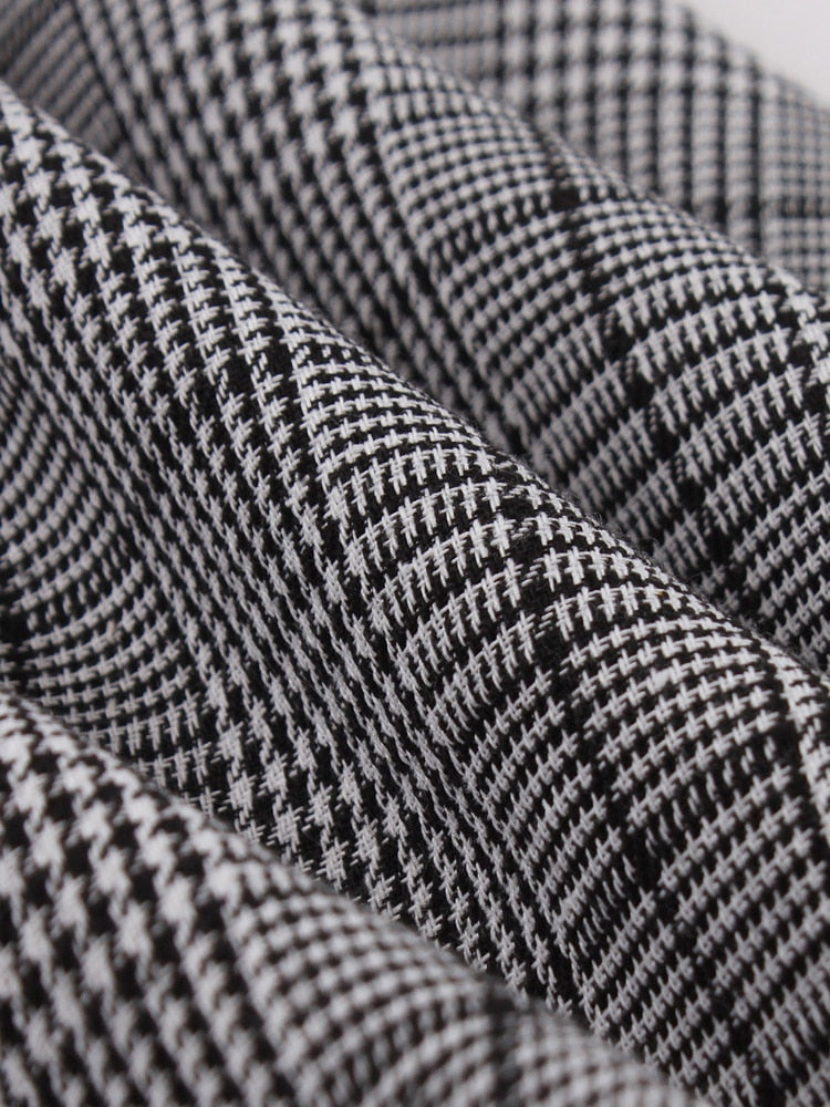 Mini šaty Houndstooth s potiskem z 60. let