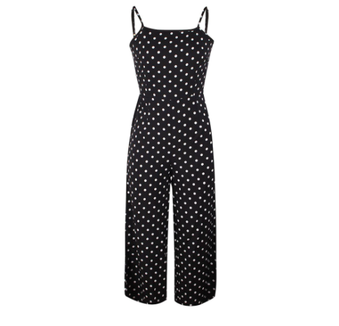 60. léta Retro Bardot Polka Dot Jumpsuit