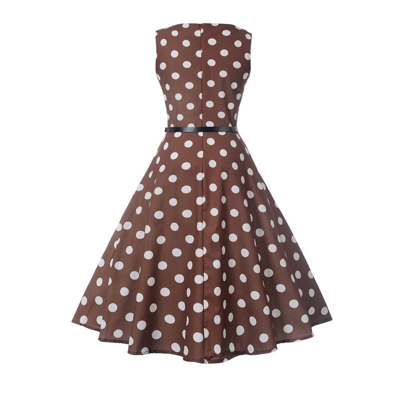 50. léta Flared Polka Dot Business Dress Julia