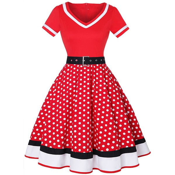 Années 60 Robe De Jour A Pois Rock A Billy Grandes Taille