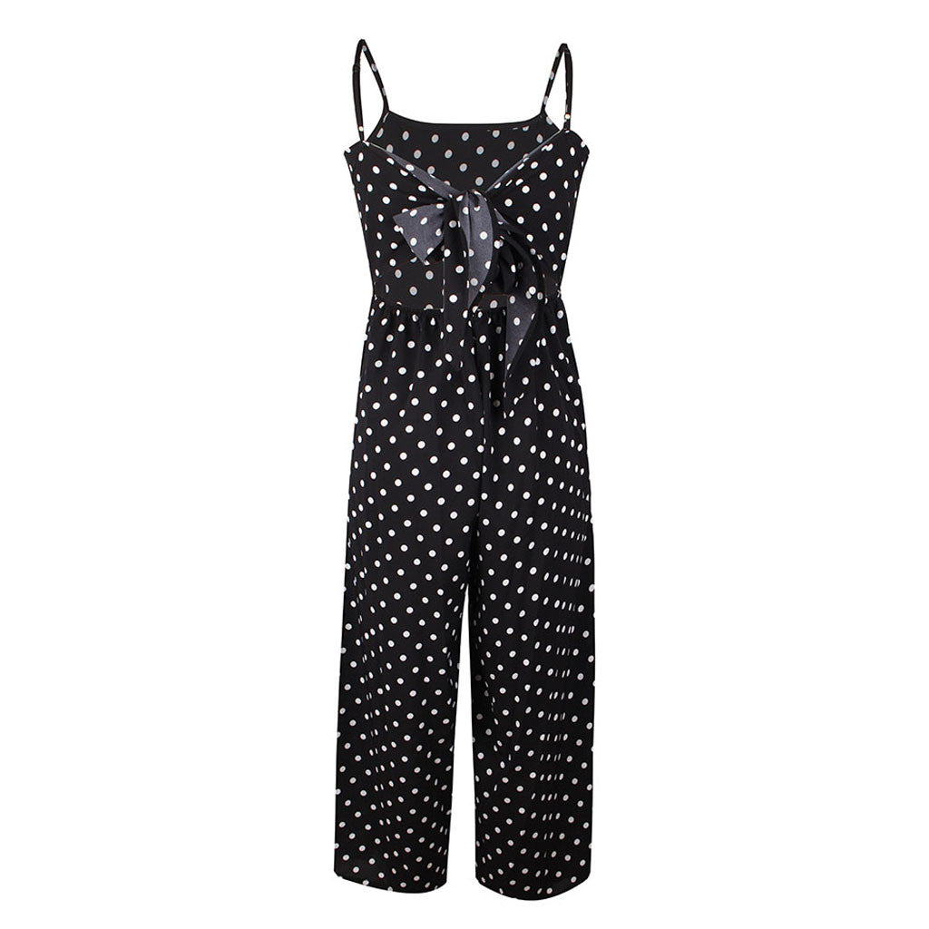 60. léta Retro Bardot Polka Dot Jumpsuit