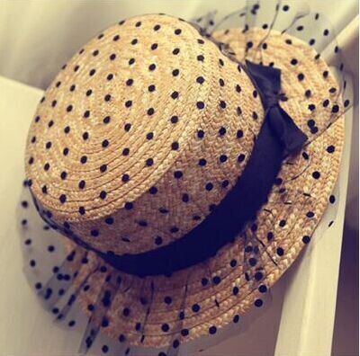 60. léta Glamour Retro Polka Dot Hat Paris