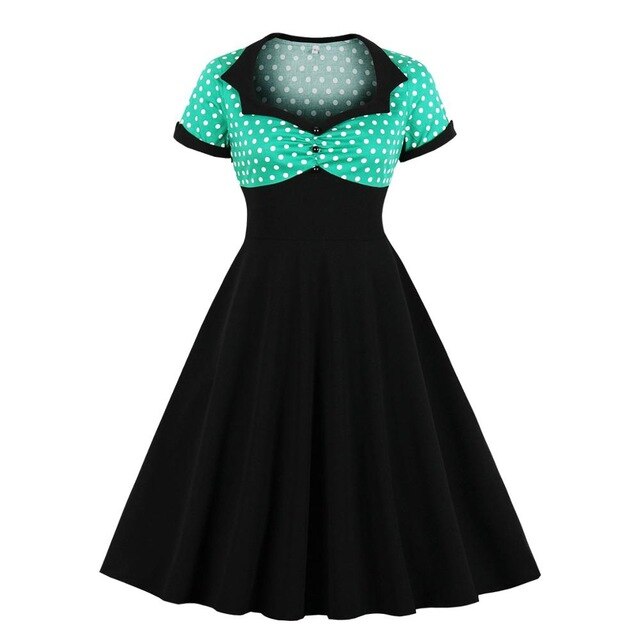 60. léta Dvoubarevné šaty Dots Rockabilly