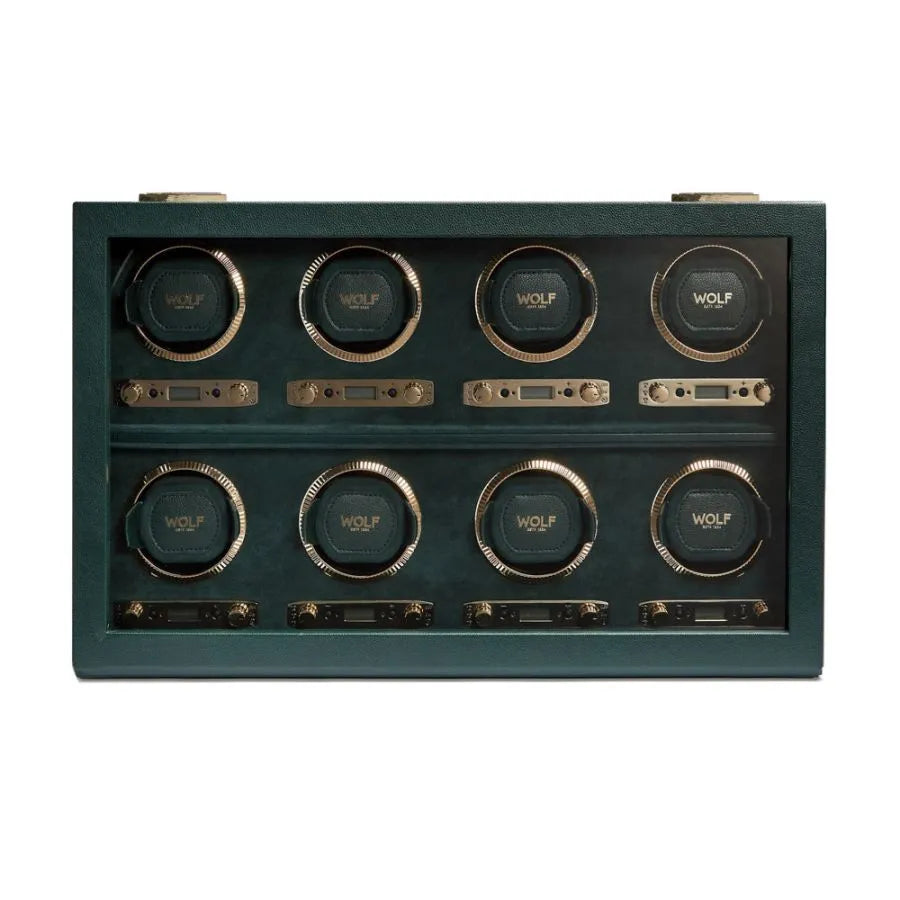 Horloge-opwinder voor 8 horloges British Racing groen