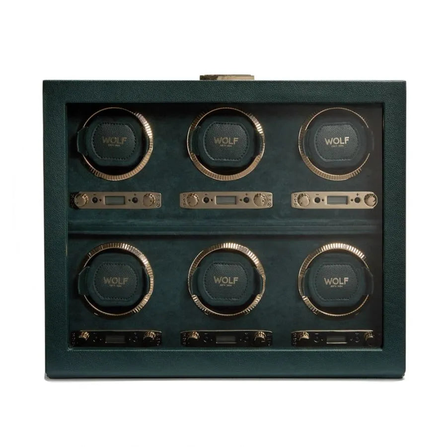 Remontoir 6 horloges British Racing groen