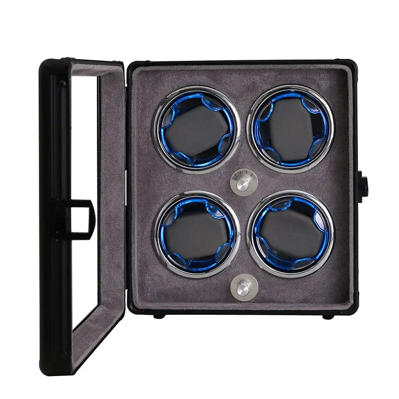 Moderne quartet-horloge-opwinder Zwart