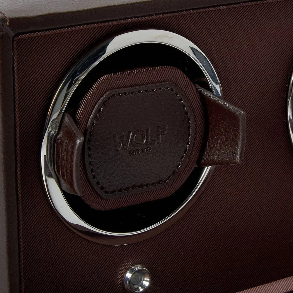 Horlogebeweger - Cube 2 horloges bruin met deksel