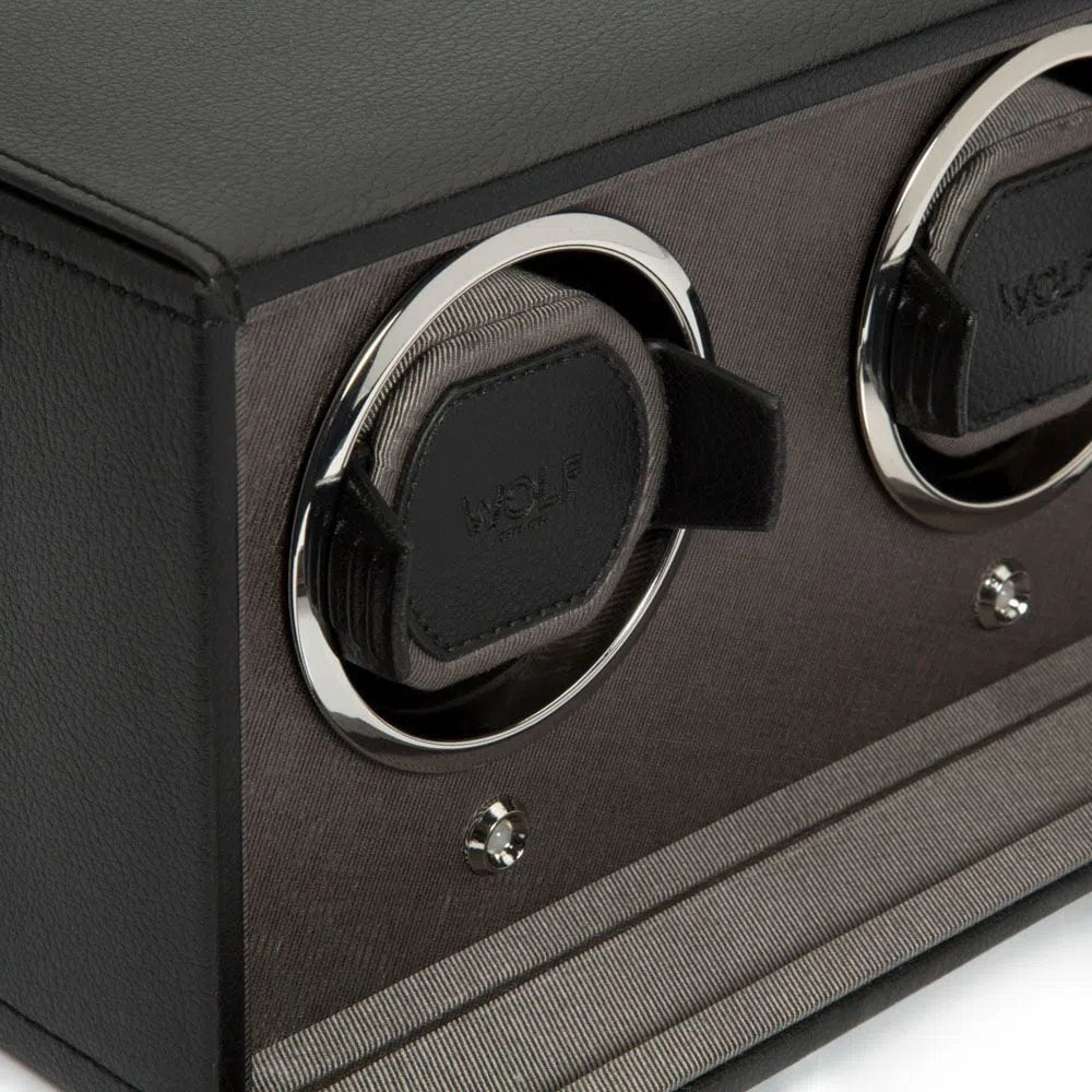Horloge-opwinder - Cube 2 horloges zwart met deksel