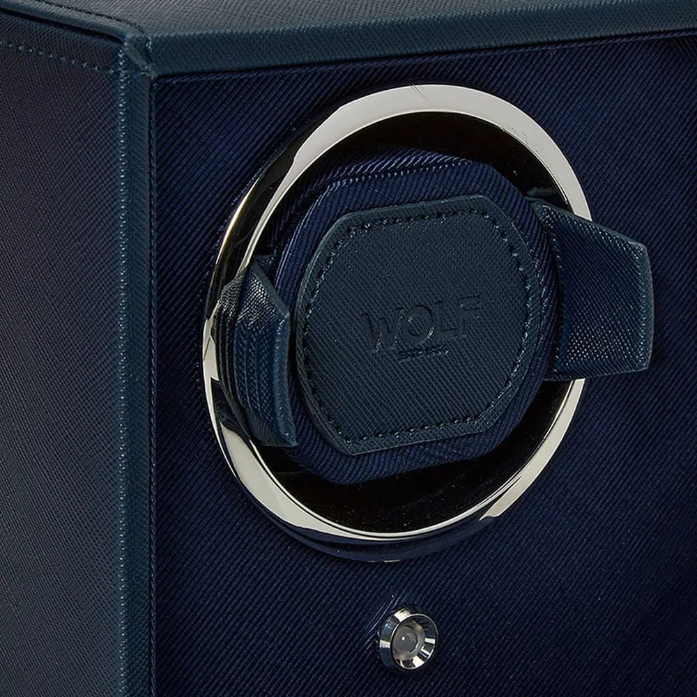 Horloge-opwinder - Cube 2 horloges marineblauw met deksel