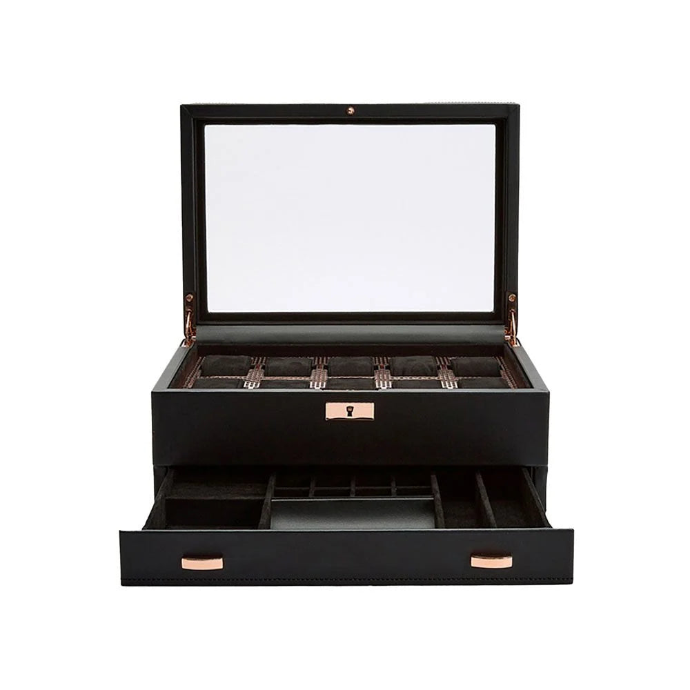 Horlogedoos - Axis 10 horloges koper met lade