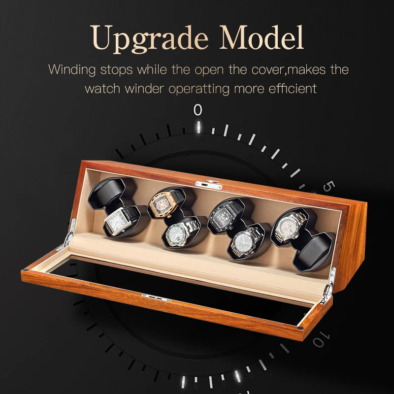 Horlogebeweger - Houten horlogebeweger voor 8 horloges met beige binnenkant
