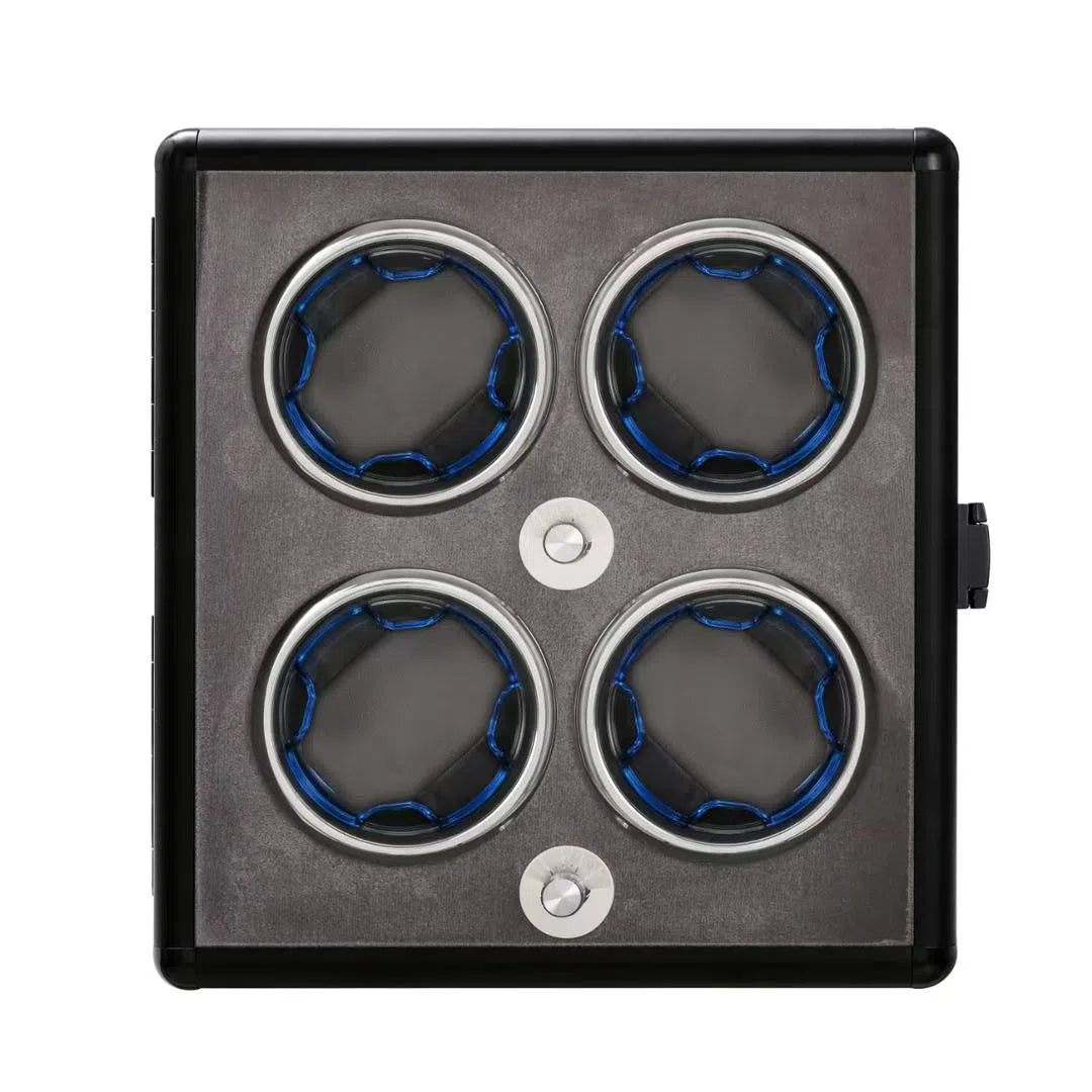Moderne quartet-horloge-opwinder Zwart