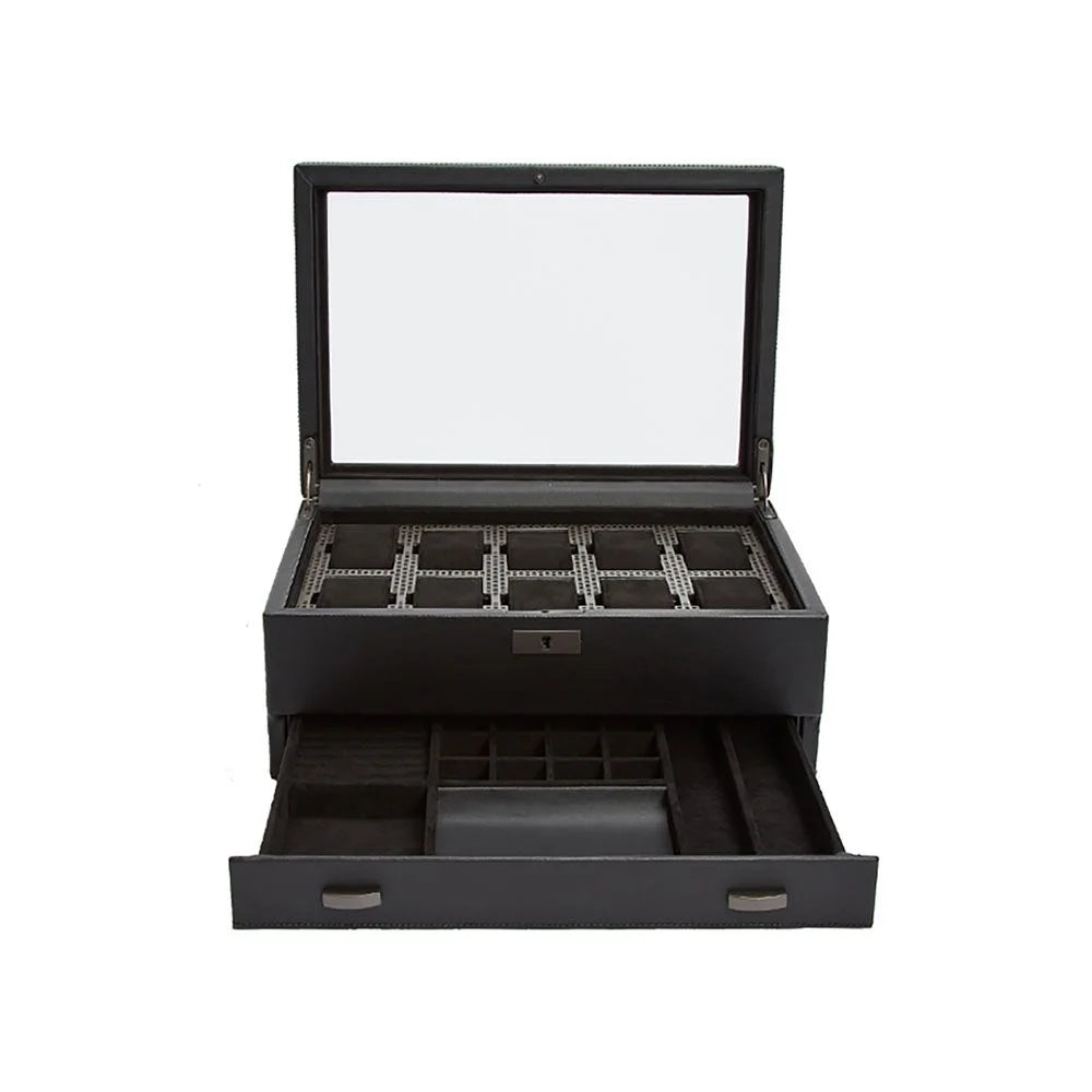 Horlogedoos - Axis 10 horloges, gepoedercoat met lade
