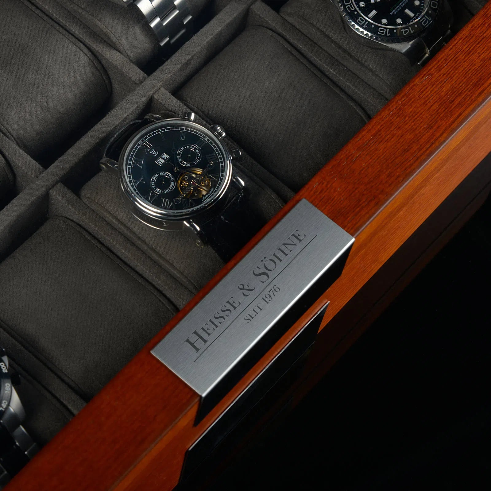 Horlogedoos - Monteray 12 horloges mahonie