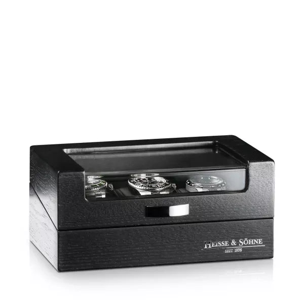 Horlogedoos - Oxford-venster 3 horloges donker eiken