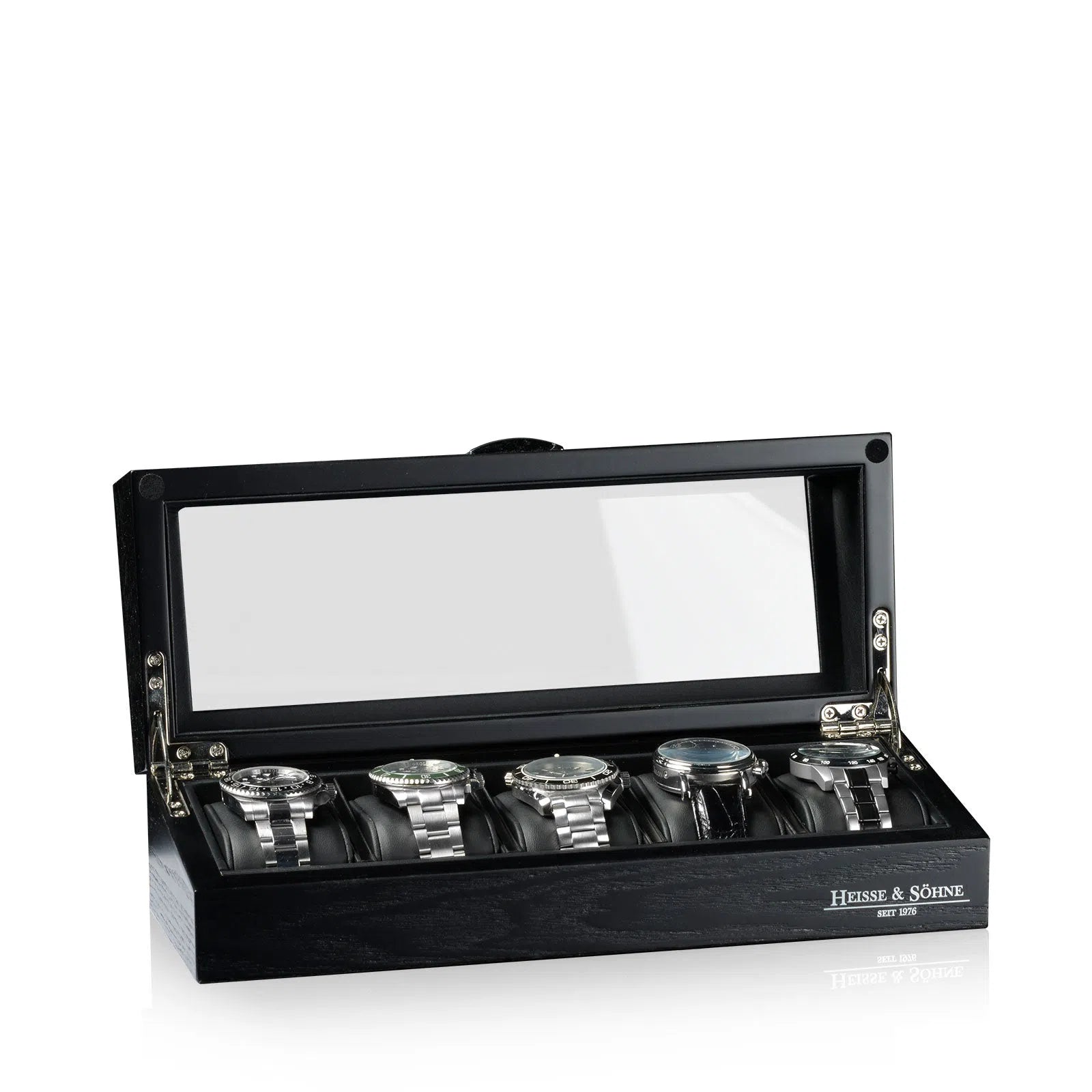 Horlogedoos - Oxford-venster 5 horloges zwart