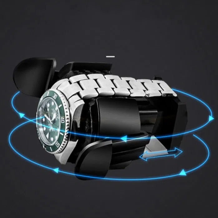 Premium automatische horlogebeweger bruin 4 slots