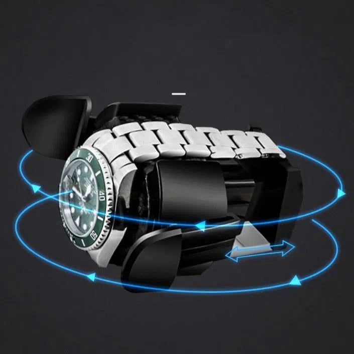 Premium automatische horloge-opwinder met 2 slots, bruin