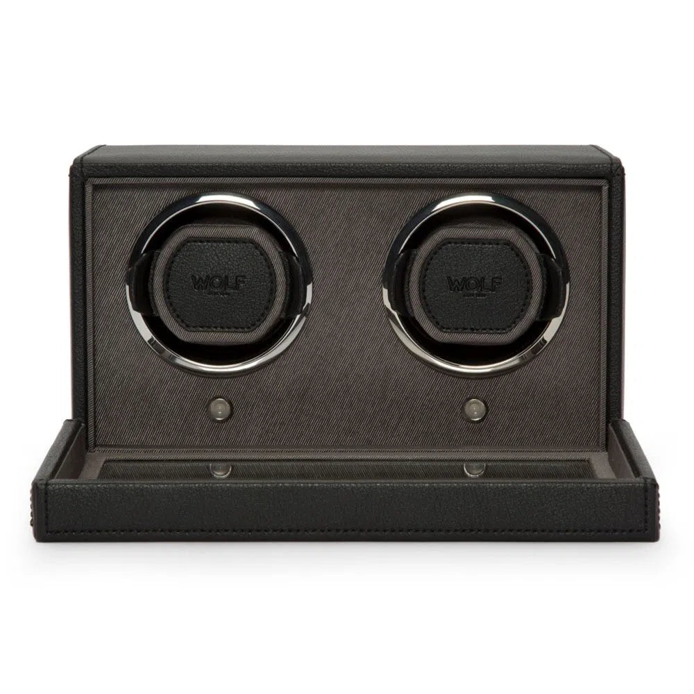 Horloge-opwinder - Cube 2 horloges zwart met deksel