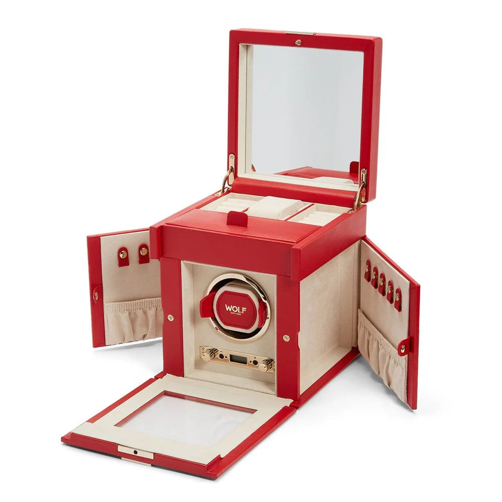 Horlogebeweger - Palermo 1 horloge rood met opbergruimte voor sieraden