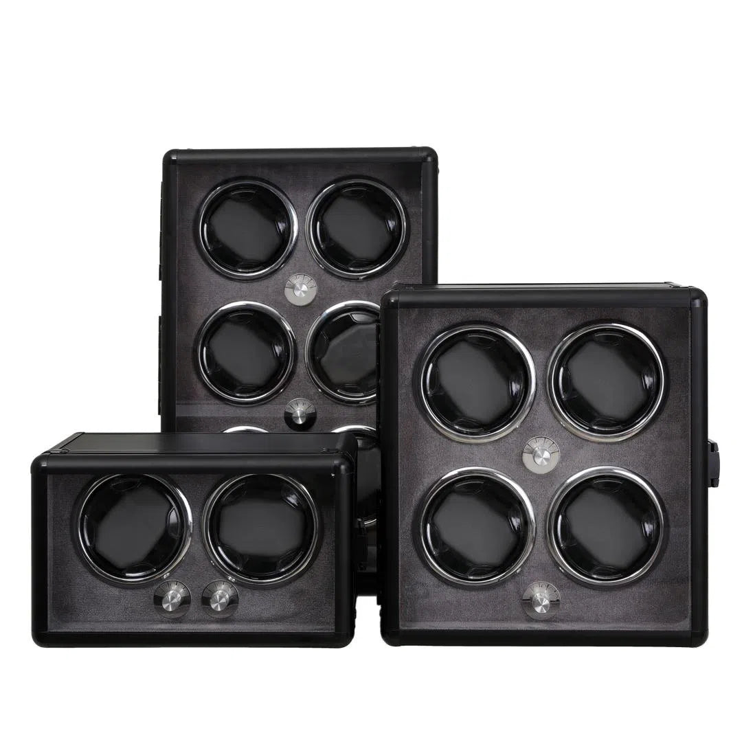 Moderne quartet-horloge-opwinder Zwart