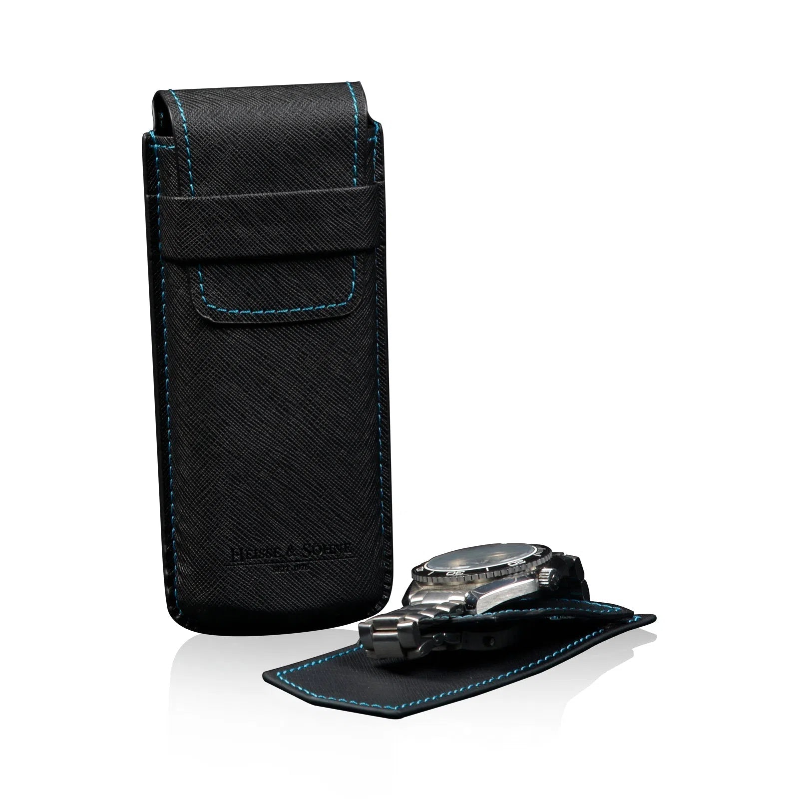 Horlogedoos - Blauwe Saffiano-etui