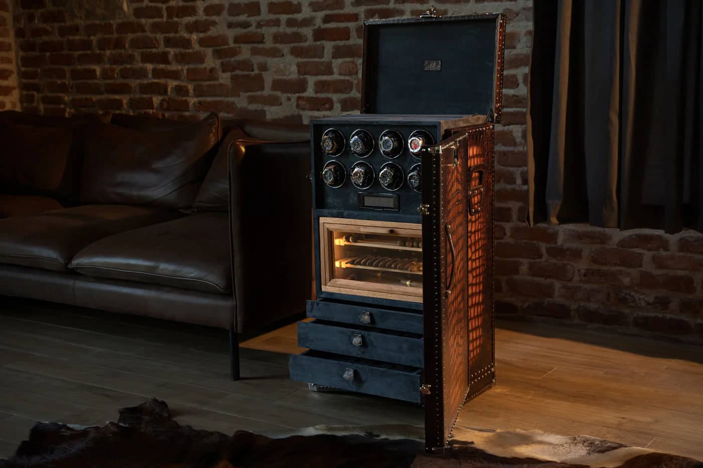 Horloge-opwinder - Trunk Patina Brown